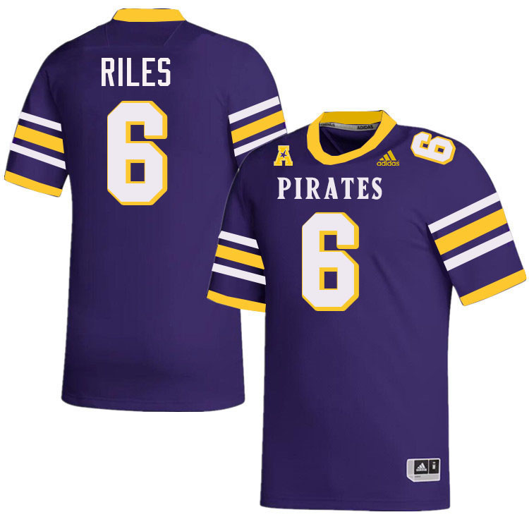 East Carolina Pirates #6 Desirrio Riles College Football Jerseys,Uniforms-Alternate Purple